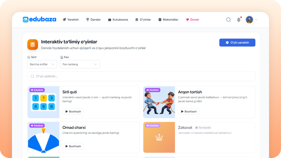 Interaktiv oʻyinlar